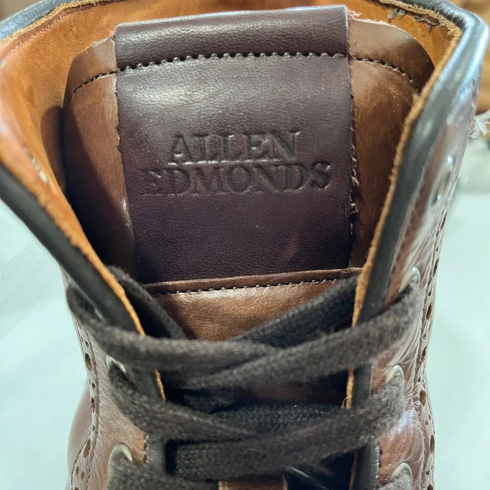 Allen Edmonds Dalton Boots Mens 11.5 D Brown Good Weatherproof Leather Wingtip